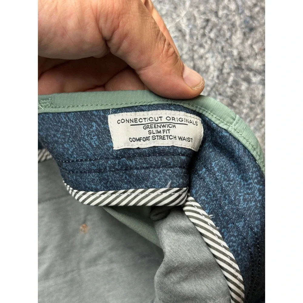 Tailor Vintage Greenwich Slim Fit Pants Mens 36x30 Sage Green Stretch Waist